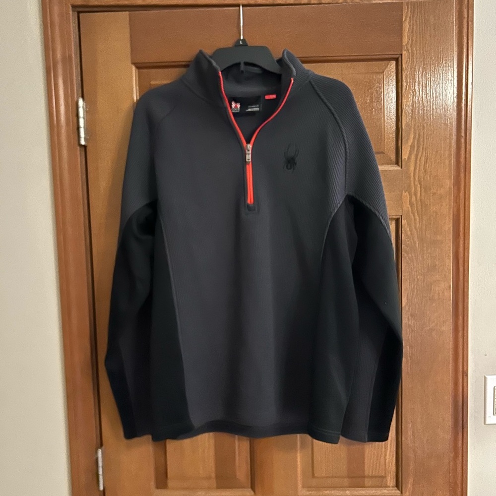 Spyder Gray and Red Fleece Pullover